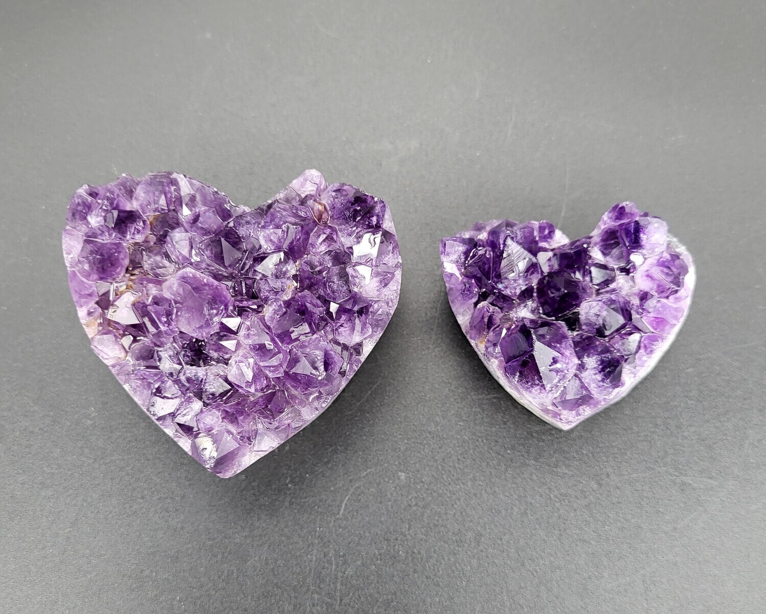 AMETHYST CLUSTER HEARTS
