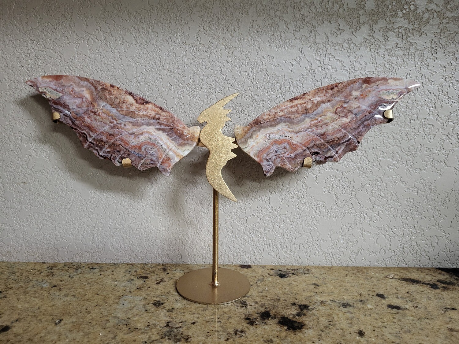 DRAGON WINGS WITH STAND - MEXICAN CRAZY LACE AGATE