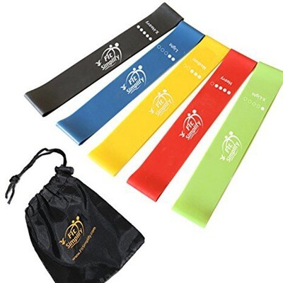 Fit Simplify Resistance Loop Exercise Bands with Instruction Guide and Carry Bag
