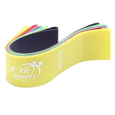 Fit Simplify Resistance Loop Exercise Bands with Instruction Guide and Carry Bag