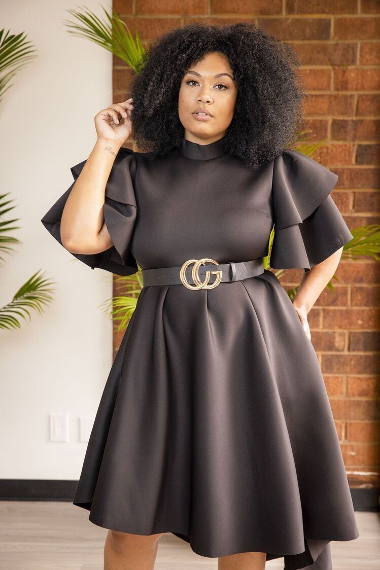 Classy Cooperate Office Gown Scuba Material Dress