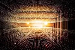 Art abstrait, fait de traits d&#39;or et de lumière, pour illustrer ce qu&#39;est une voyance par mail sérieuse !