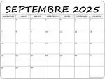 Voyance par mail mensuelle, calendrier de septembre 2025 pour illustrer la prestation