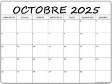 Calendrier d&#39;octobre 2025 pour illustrer la prestation de voyance par mail de ce mois à venir !