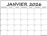 calendrier de janvier 2026 illustration de la Voyance par mail Mensuelle