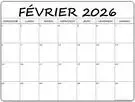 Calendrier février 2026 en illustration de la prestation de voyance par mail mensuelle