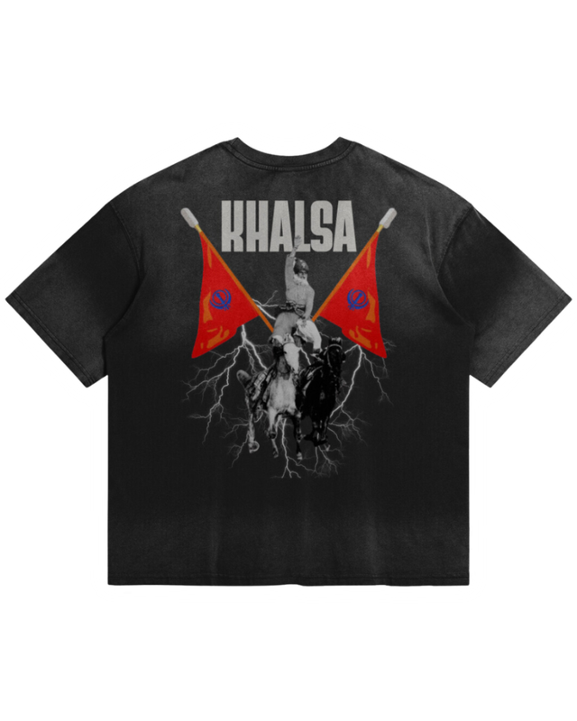 Khalsa Valour Smoky Black Faded T-Shirt