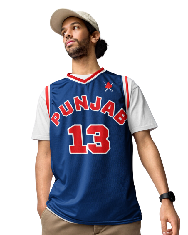 Blue Punjab basketball jersey