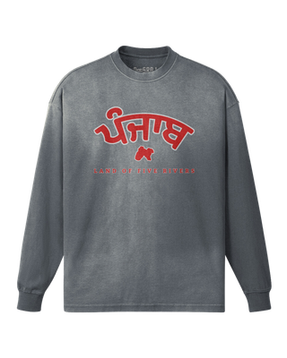 Panjab Five Rivers Oversized Faded Sweatshirt Red