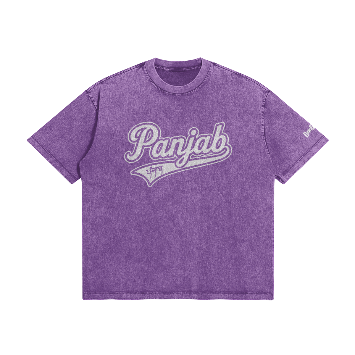 Varsity Panjab Boxy Fit Faded T-shirt White Logo