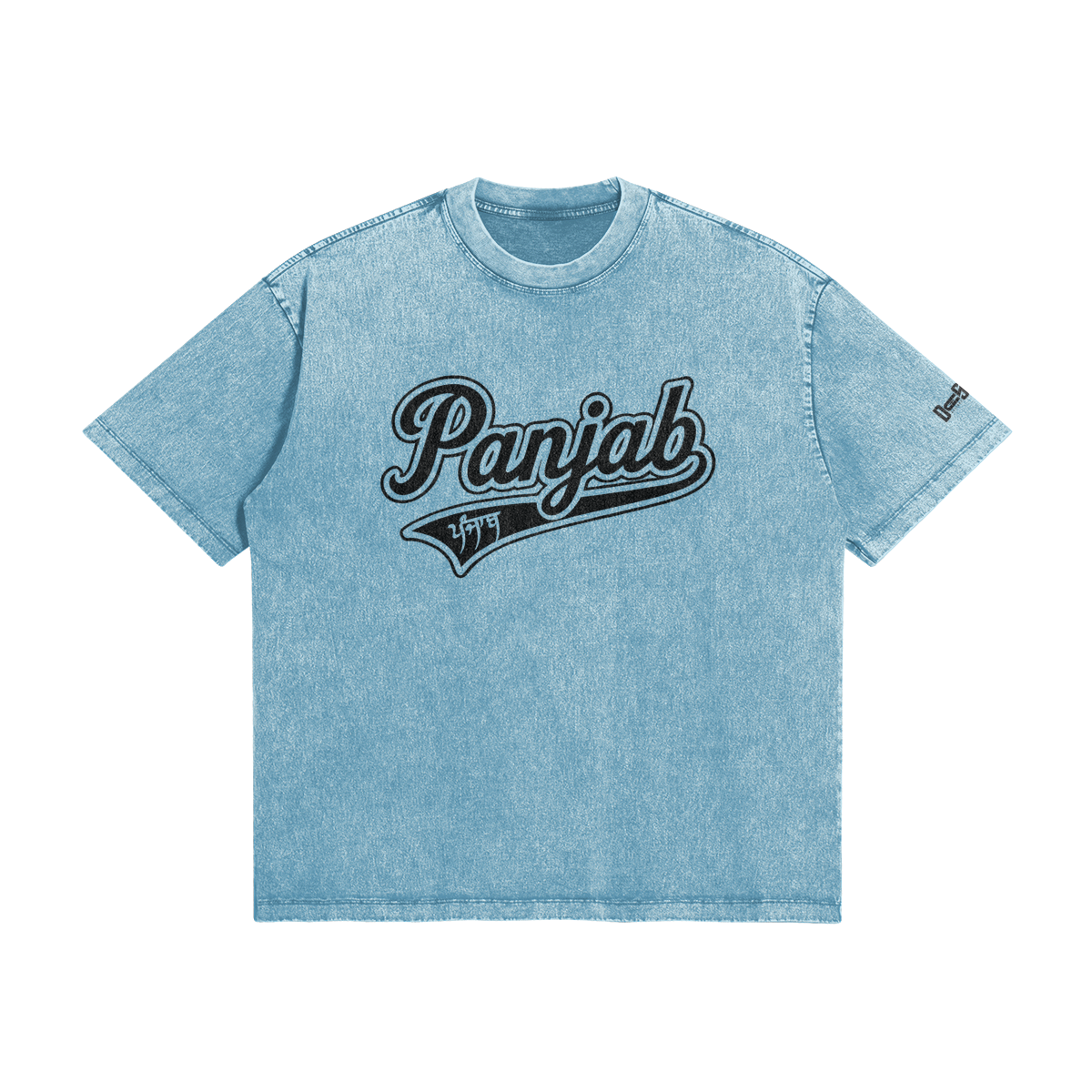 Varsity Panjab Boxy Fit Faded T-shirt Black Logo