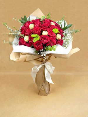 Ramo 30 Rosas Con Ferrero Rocher