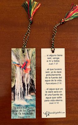 Spanish Bookmark (Isaiah 12.3 ) with tassel
