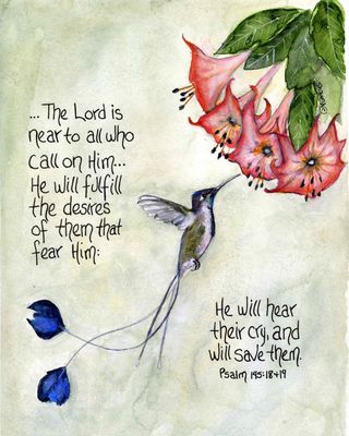 &quot;He&#39;s Listening&quot;  Psalm 145:18 &amp;19 (Signed &amp; Numbered Print)