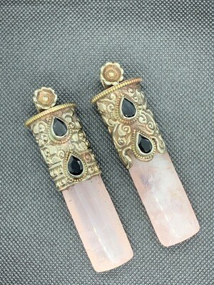Rose Quartz Pendants w/Red Garnet Rose Quartz Pendants w/Red Garnet
