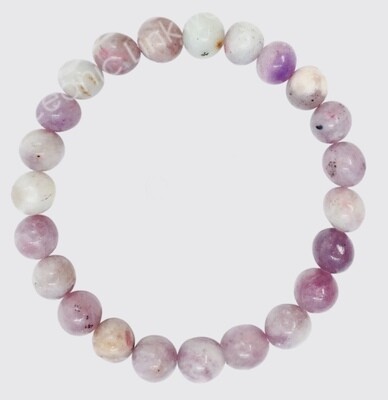 Ruby & White Jade 8mm Bead Bracelet Ruby & White Jade 8mm Bead Bracelet