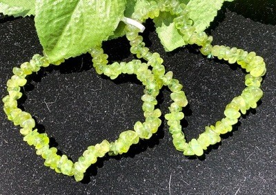 Genuine Peridot Chip Bracelet good for money and luck