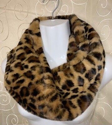 Leopard Print Infinity Scarf - Faux Fur Leopard Print Infinity Scarf - Faux Fur