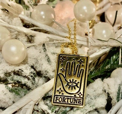 Tarot Card necklace The World Card Dipped in Gold