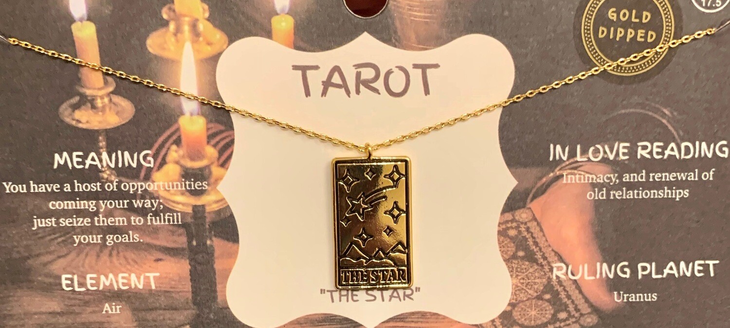 Tarot Card necklace The Star - Dipped in Gold