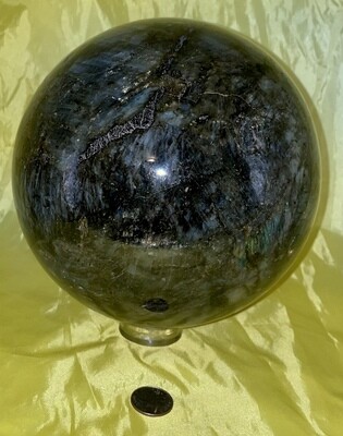 Bowling Ball Size Labradorite Sphere
