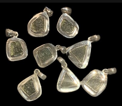 Moldavite Pendants in sterling silver. free shipping Moldavite Pendants in sterling silver. free shipping