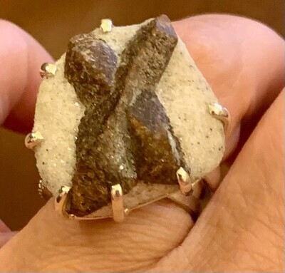 Fairy Stone Ring Staurolite - Size 9