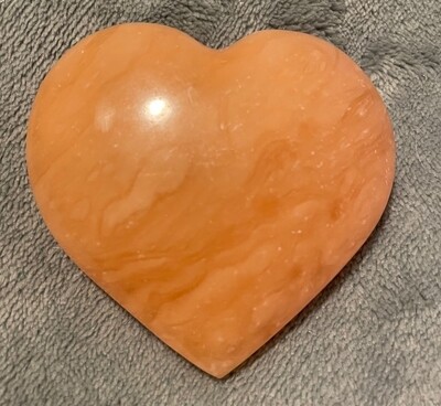 Orange Sherbert Calcite Heart