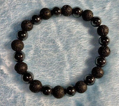 Lava and Hematite Together! You'll love this bracelet!