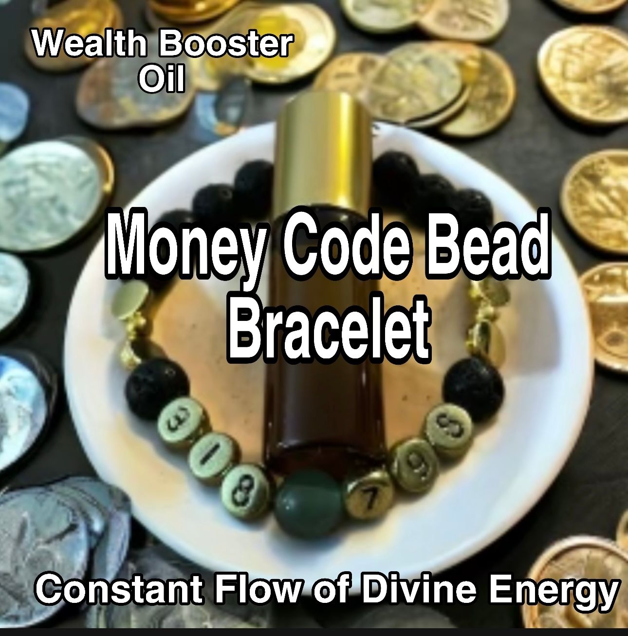 Money Code Bracelets w/Wealth Building Booster Oil &amp; FREE Map Stone Bracelet,