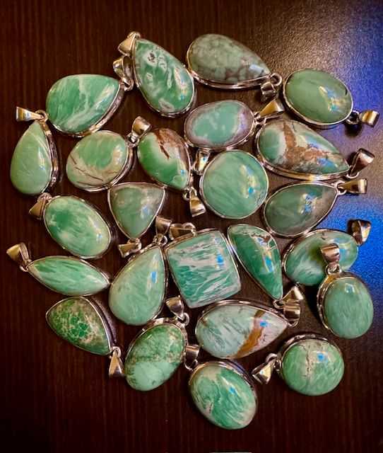 Variscite Pendants set in silver.