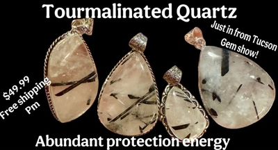 Tourmalinated Quartz Pendants