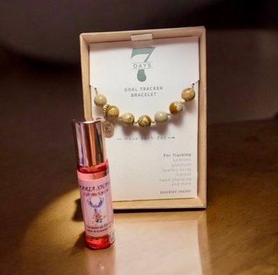 Goal Tracker Bracelet w/ Lift Me Up Oil - Taupe