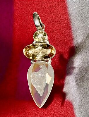 Citrine &amp; Druzy Pendant