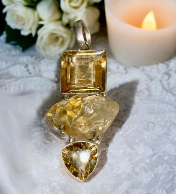 Citrine Pendant in Sterling