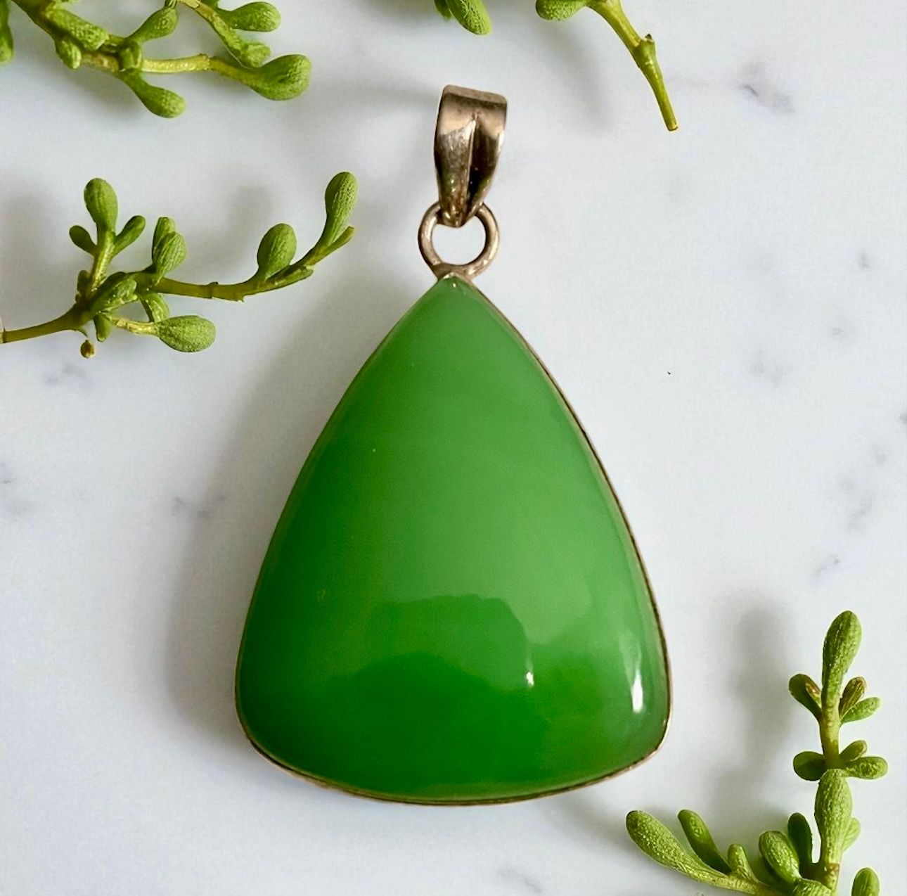 Green Apple Chrysoprase Pendant