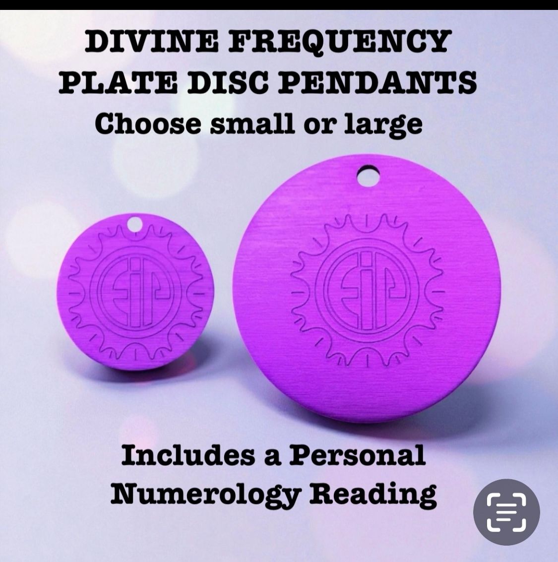 Divine Frequency Plate Disc Pendant (Large)  Personal Numerology Reading