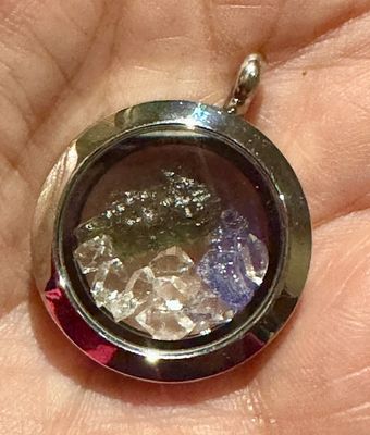 Moldavite, Herkimer Diamond and Tanzanite