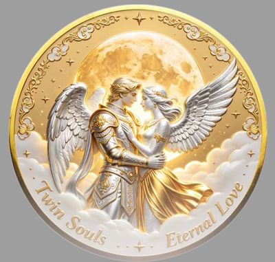 Angelic Connection Oil for Twin Flames, Soul Mates Manifestation Coin
