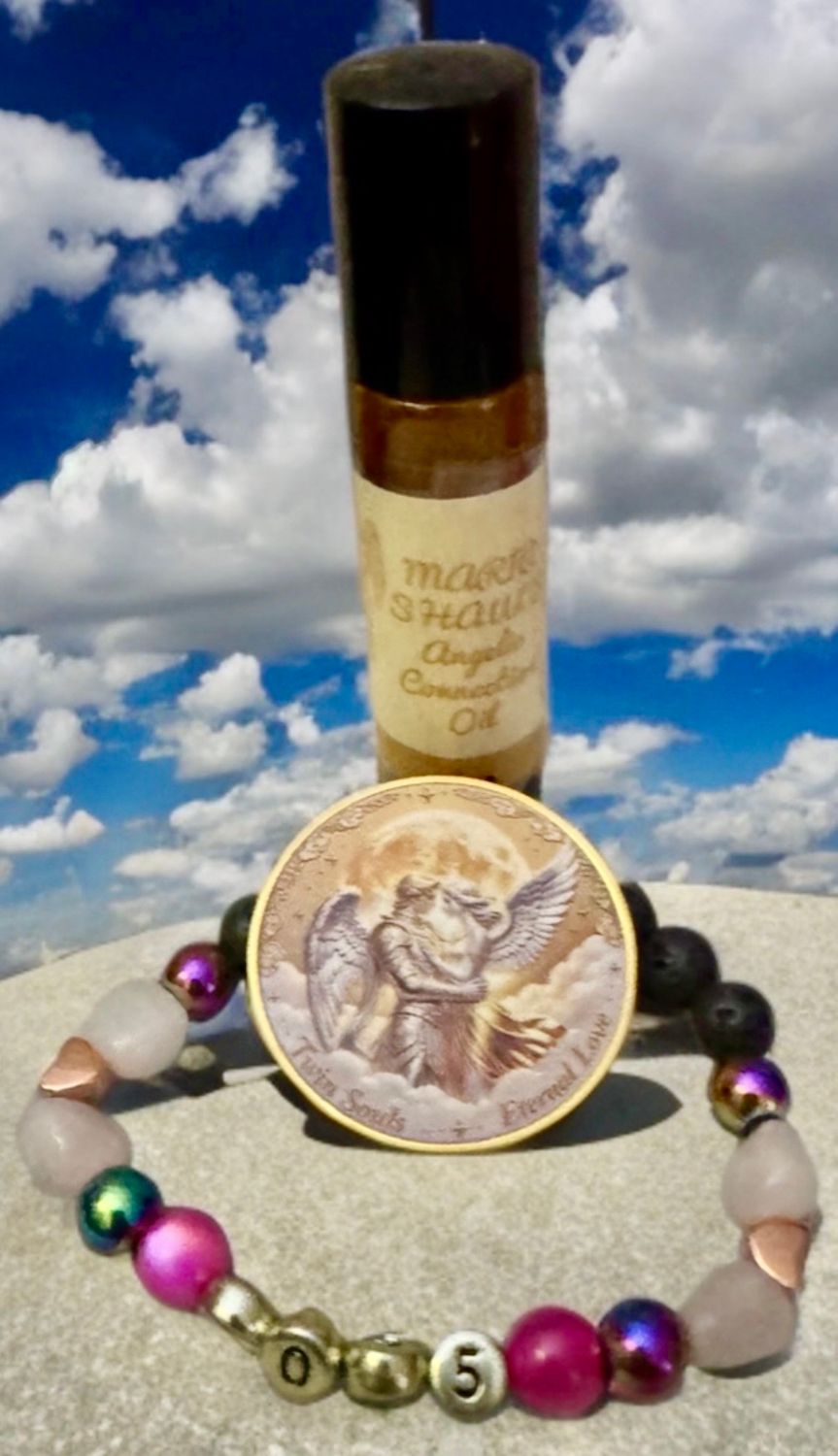 Angelic Connection Oil for Twin Flames, Soul Mates Manifestation Coin