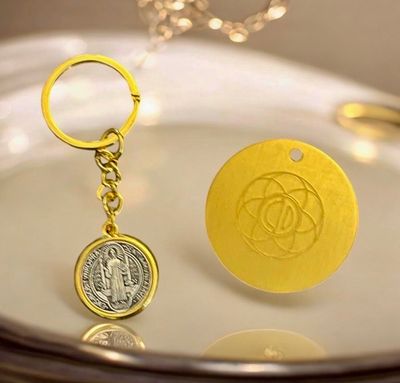 Divine Frequency Auric Illumination Disc/St Benedict pendant Duo