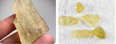 New! Gorgeous Libyan Desert Glass Large Bead Bracelet on left