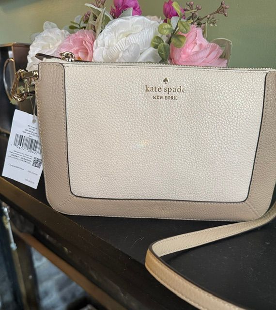 Kate Spade Crossbody, Taupe and Off White