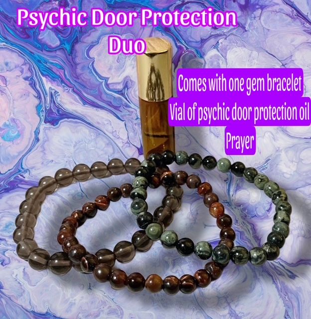 Psychic Door Protection Oil and Gemstone Bracelet