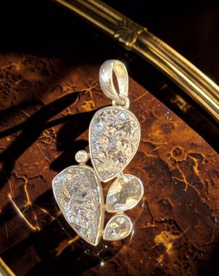 Silicon with Quartz Crystal Pendant and Necklace in Sterling