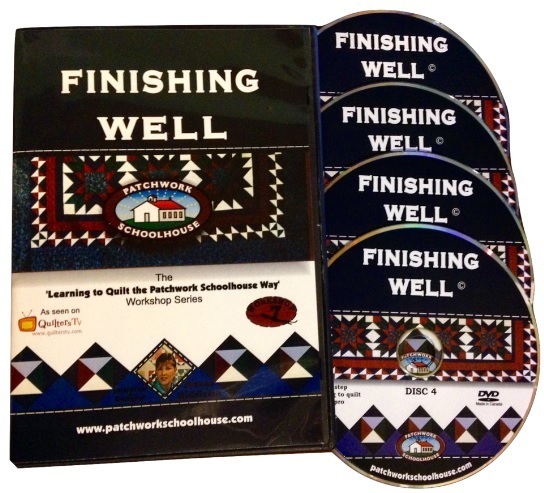 Patchwork Schoolhouse teaches Finishing Well: Patchwork Quilting Finishes Well on DVD Lesson 7 of 7