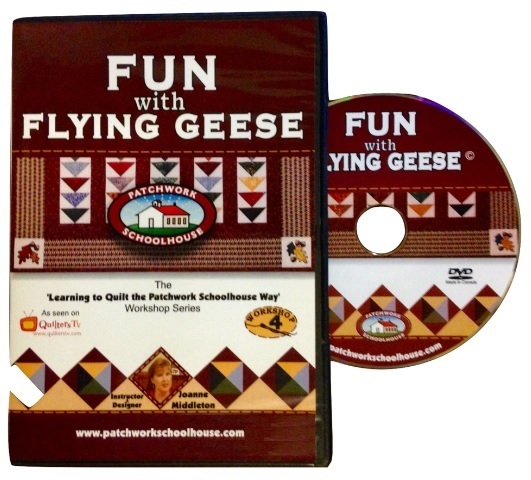 Patchwork Schoolhouse teaches Fun with Flying Geese: Patchwork Quilting Method Continues with Flying Geese on DVD Lesson 4 of 7