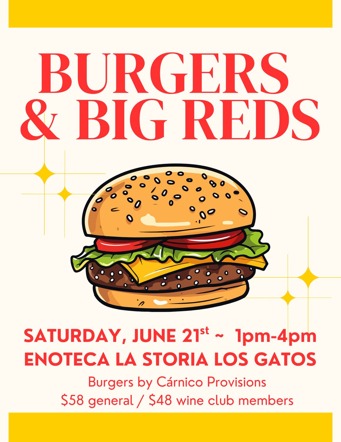Burgers and Big Reds- Saturday, June 21st