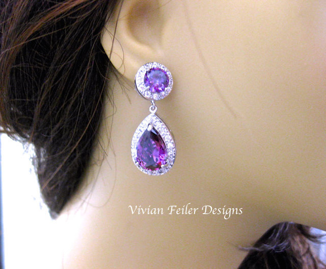 Purple Statement Earrings