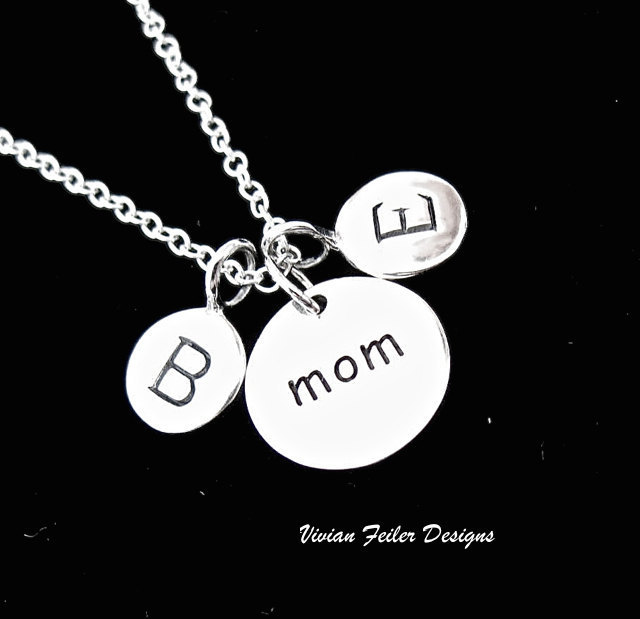 MOTHER Necklace MOM JEWELRY Initials Son Daughter Initial personalized jewelry Sterling Silver gift for mom Christmas Gift Anniversary